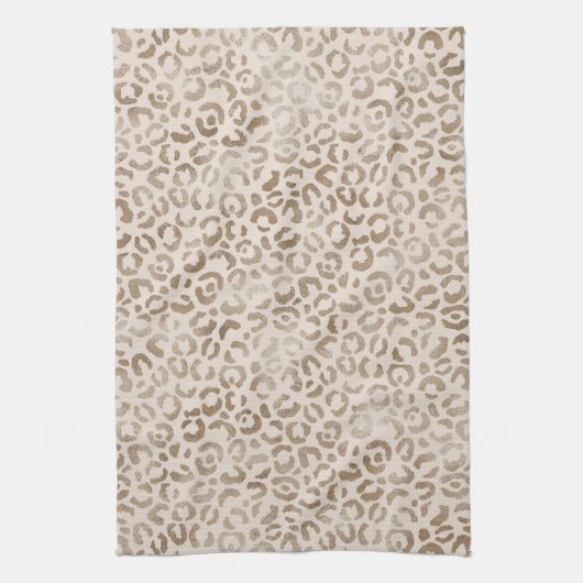 Creme Brown Leopard Print Geschirrtuch (Vertikal)