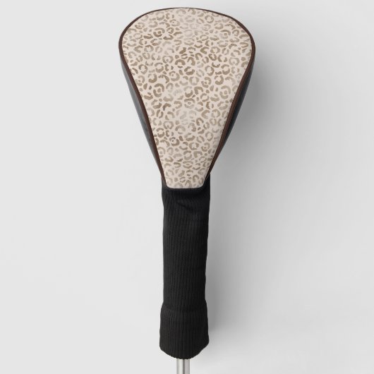 Creme Brown Leopard Print Golf Headcover (Vorderseite)