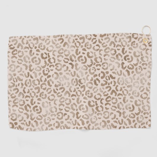 Creme Brown Leopard Print      Golfhandtuch (Horizontal)