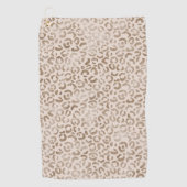 Creme Brown Leopard Print Golfhandtuch (Vorderseite)
