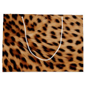 Creme Brown Leopard Print Große Geschenktüte (Rückseite)