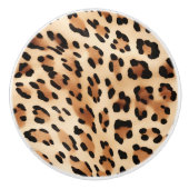 Creme Brown Leopard Print Keramikknauf (Vorderseite)