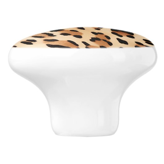 Creme Brown Leopard Print Keramikknauf (Seitenansicht)