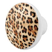 Creme Brown Leopard Print Keramikknauf (Rechts)