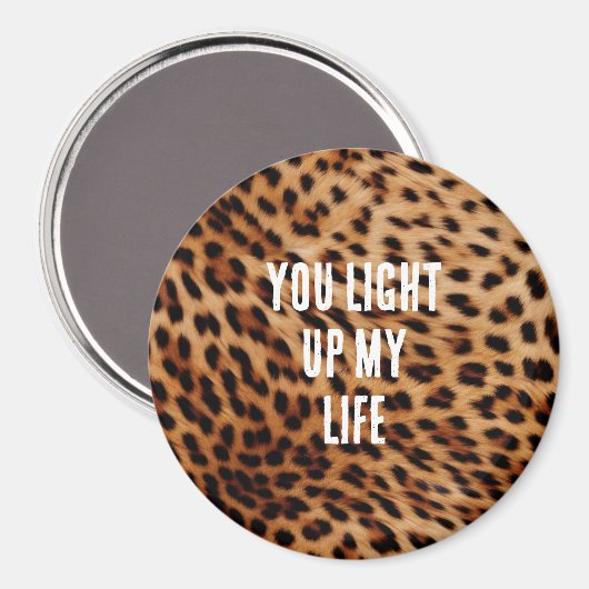 Creme Brown Leopard Print Magnet (Vorderseite/Rückseite)