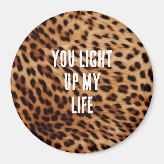 Creme Brown Leopard Print Magnet (Vorne)