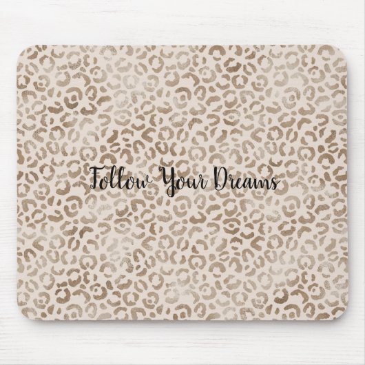 Creme Brown Leopard Print Mousepad (Vorne)