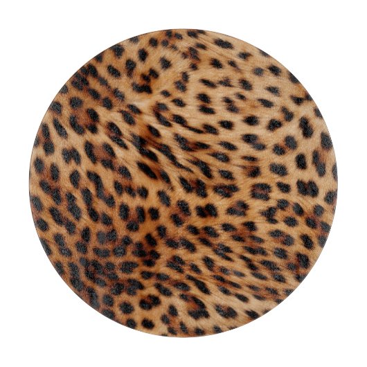 Creme Brown Leopard Print Schneidebrett (Vorderseite)