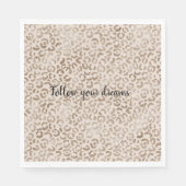 Creme Brown Leopard Print Serviette (Vorderseite)