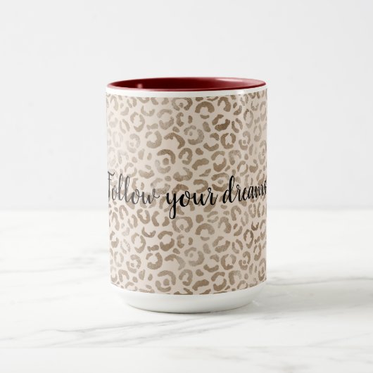 Creme Brown Leopard Print      Tasse (Zentrum)