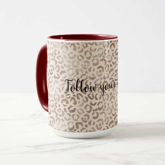 Creme Brown Leopard Print      Tasse (Vorderseite Links)