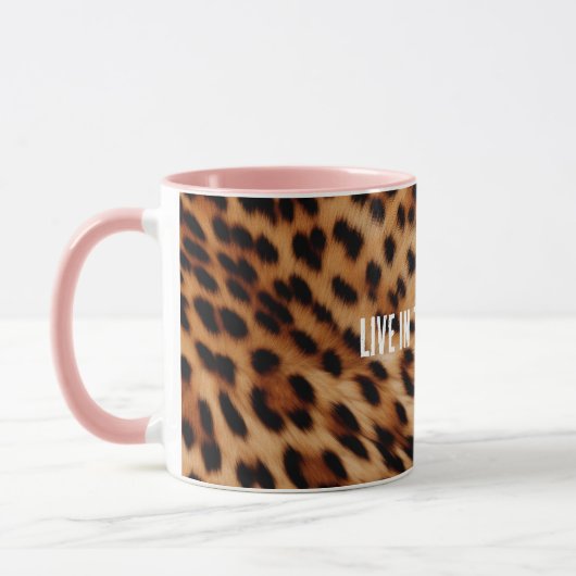 Creme Brown Leopard Print Tasse (Links)