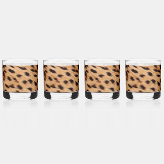 Creme Brown Leopard Print Whiskyglas (Hinten)