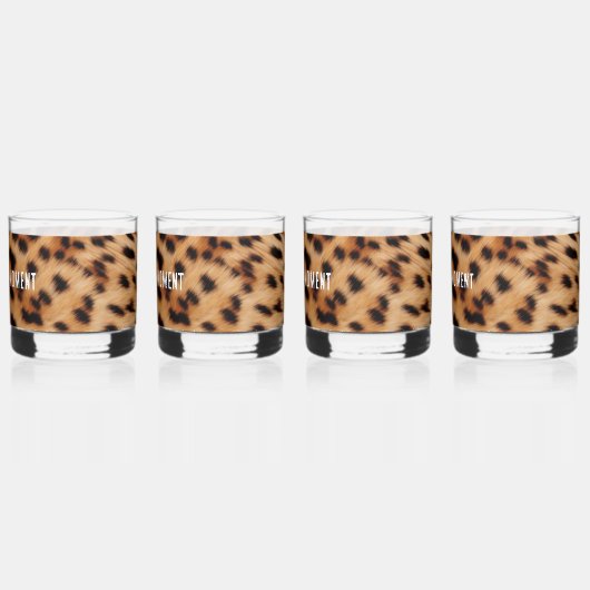 Creme Brown Leopard Print Whiskyglas (Links)