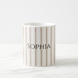 Creme Brown Streifen Weihnachten Kaffeetasse