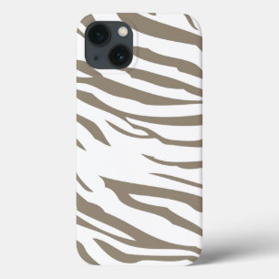 Creme Brown White Zebra Print Case-Mate iPhone Hülle