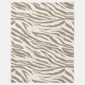 Creme Brown White Zebra Print Fleecedecke (Vorderseite)