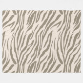 Creme Brown White Zebra Print Fleecedecke (Vorderseite (Horizontal))