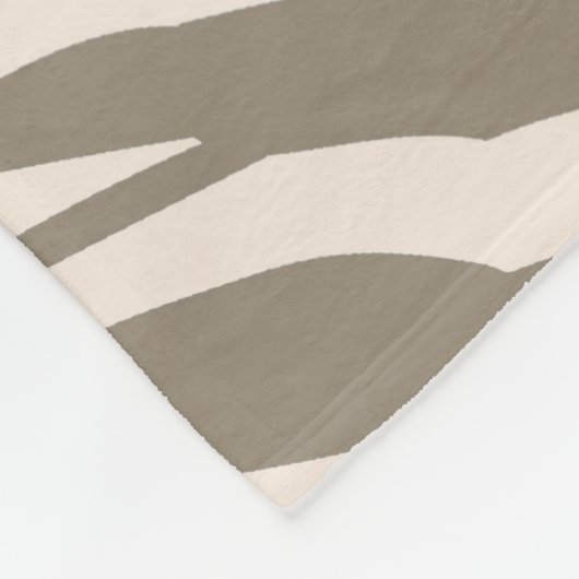 Creme Brown White Zebra Print Fleecedecke (Ecke)