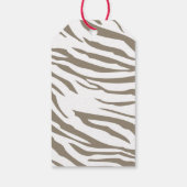 Creme Brown White Zebra Print Geschenkanhänger (Rückseite)