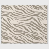 Creme Brown White Zebra Print Geschenkpapier (Flach)