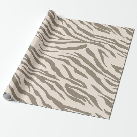 Creme Brown White Zebra Print Geschenkpapier (Ungerollt)