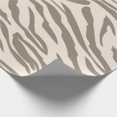 Creme Brown White Zebra Print Geschenkpapier (Ecke)