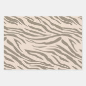 Creme Brown White Zebra Print Geschenkpapier Set (Vorderseite 3)