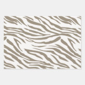 Creme Brown White Zebra Print Geschenkpapier Set (Vorderseite 2)