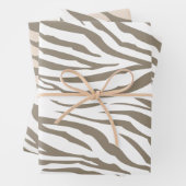 Creme Brown White Zebra Print Geschenkpapier Set (Beispiel)