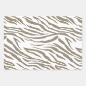 Creme Brown White Zebra Print Geschenkpapier Set (Vorderseite)