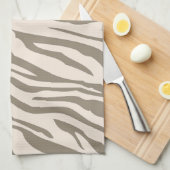 Creme Brown White Zebra Print Geschirrtuch (Viertel Falte)
