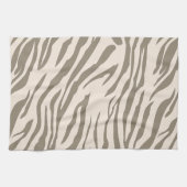 Creme Brown White Zebra Print Geschirrtuch (Horizontal)