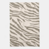 Creme Brown White Zebra Print Geschirrtuch (Vertikal)