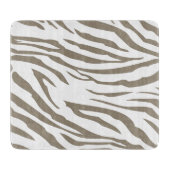 Creme Brown White Zebra Print Schneidebrett (Vorderseite)