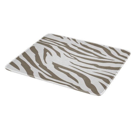 Creme Brown White Zebra Print Schneidebrett (Ecke)