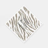 Creme Brown White Zebra Print Serviette (Ecke)