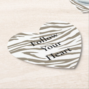 Creme Brown White Zebra Print Untersetzer