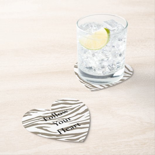 Creme Brown White Zebra Print Untersetzer (Vor Ort)