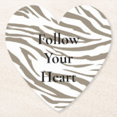 Creme Brown White Zebra Print Untersetzer (Vorderseite)