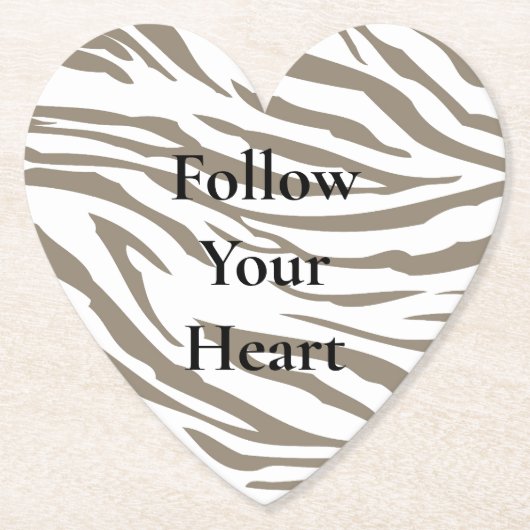 Creme Brown White Zebra Print Untersetzer (Vorderseite)