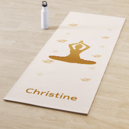 Creme-Brown Yoga Pose und Individuelle Name Yogamatte