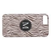 Creme Brown Zebra Print Stripes Monogramm Case-Mate iPhone Hülle (Rückseite (Horizontal))