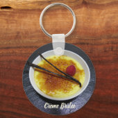 Creme brulae auf Tonschiefer mit Himbeere und Vani Schlüsselanhänger (Vorderseite)