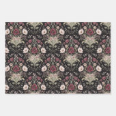 Creme Burgunder Blumen Braut Dusche Geschenkpapier Set (Vorderseite 3)