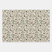 Creme Burgunder Blumen Braut Dusche Geschenkpapier Set (Vorderseite)