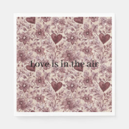 Creme Burgunderrote Herzen Blumen Sexy Faux-Spitze Serviette
