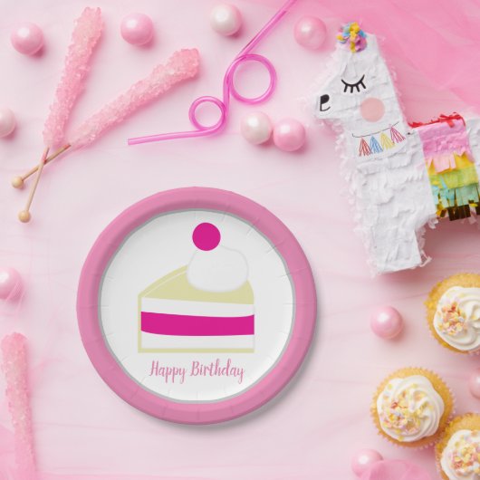 Creme Cake Birthday Party Pappteller (Party)