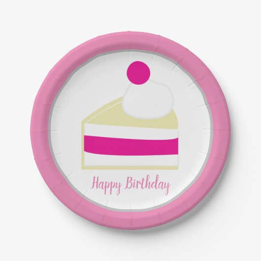 Creme Cake Birthday Party Pappteller (Vorderseite)