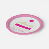 Creme Cake Birthday Party Pappteller (Schrägansicht)